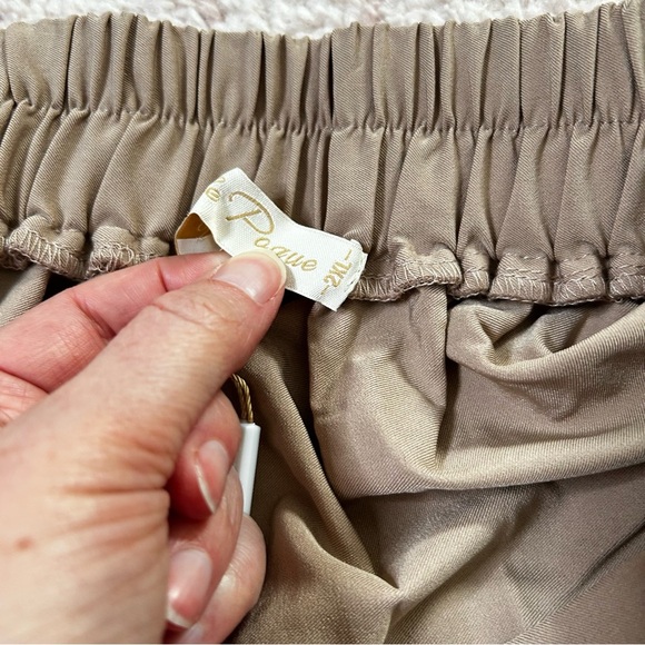 NWT Belle Poque Tan Midi Skirt Vintage Pinup Inspired Rockabilly Safari Size 2X - Picture 4 of 10